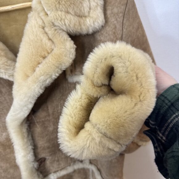 Vintage Sears Shearling Sheepskin Suede Leather Woman M/L Coat Western - Picture 2 of 8